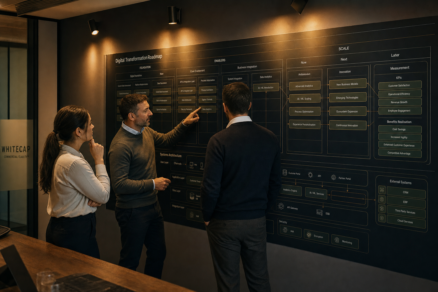 STOCKSNAP LTD team reviewing digital transformation roadmap in a focused professional workspace